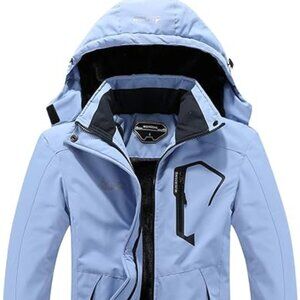 Moerdeng Women's Blue Waterproof Mountain Ski‎ Winter Snow Coat Size Large NWOT